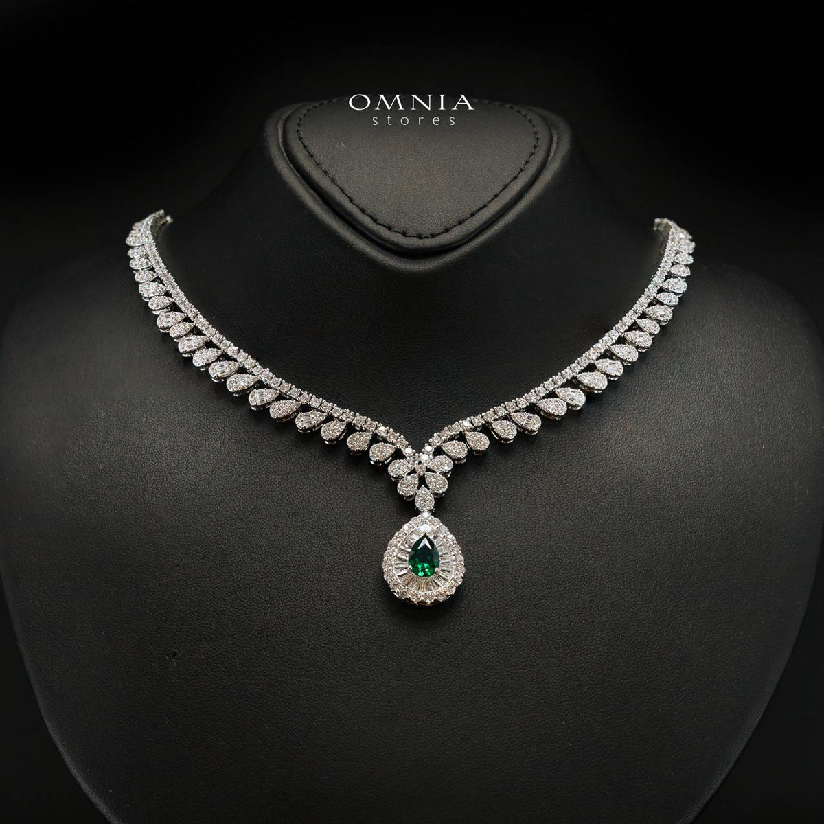 Valerie Green Luxury Bridal Full Set in High-Quality Rhodium-Plated Finish with Premium Zircon Stones