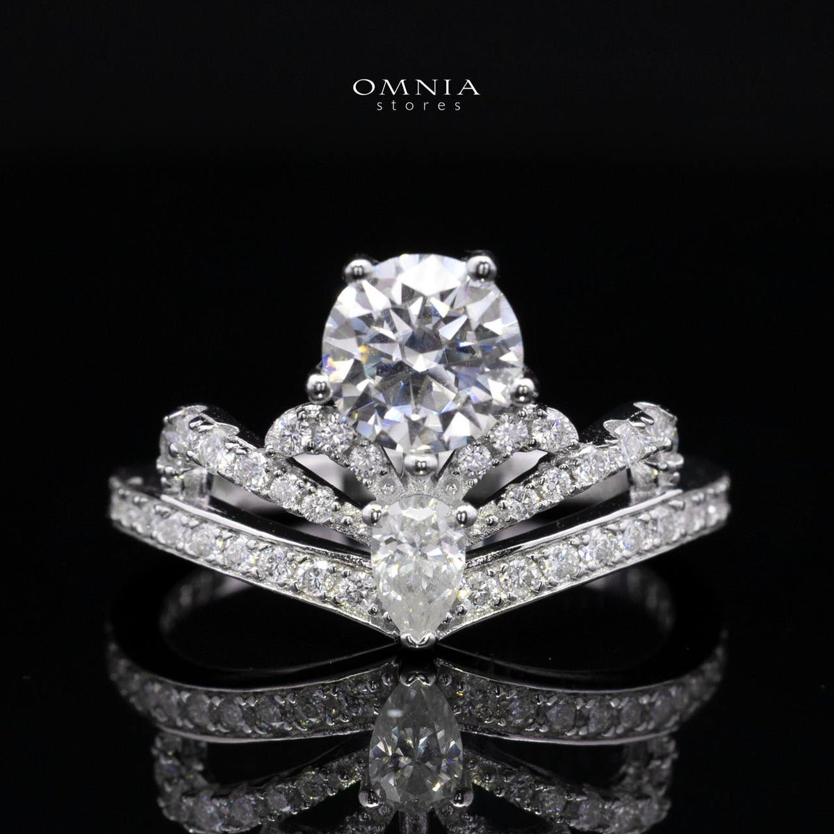 Joumana White Round Cut Ring in High Quality 925 Silver 6.5mm 1ct