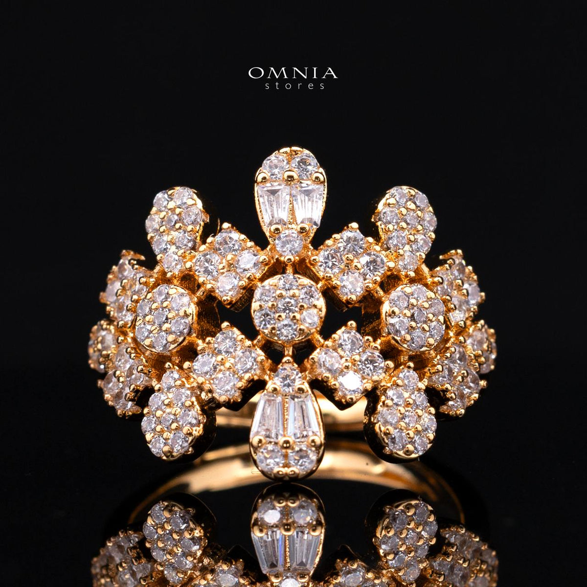 Amani Gold Bridal Full Set with High-Quality Simulated Diamonds – Rhodium Plated