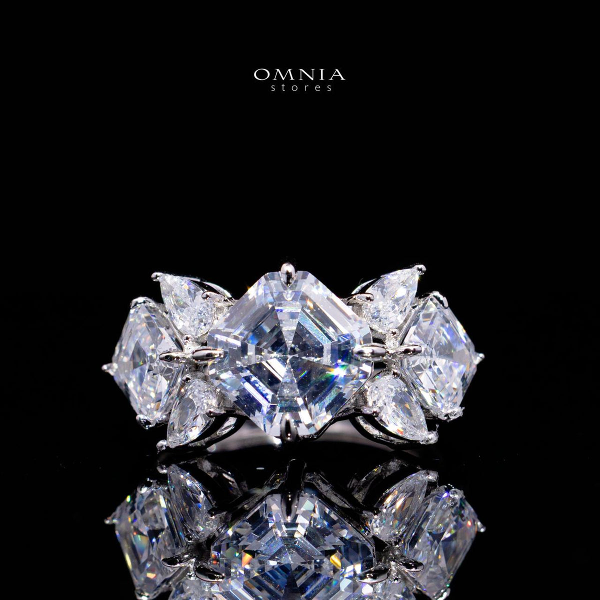 Rowena White Luxury Bridal Full Set with High-Quality Simulated Diamonds – Rhodium Plated