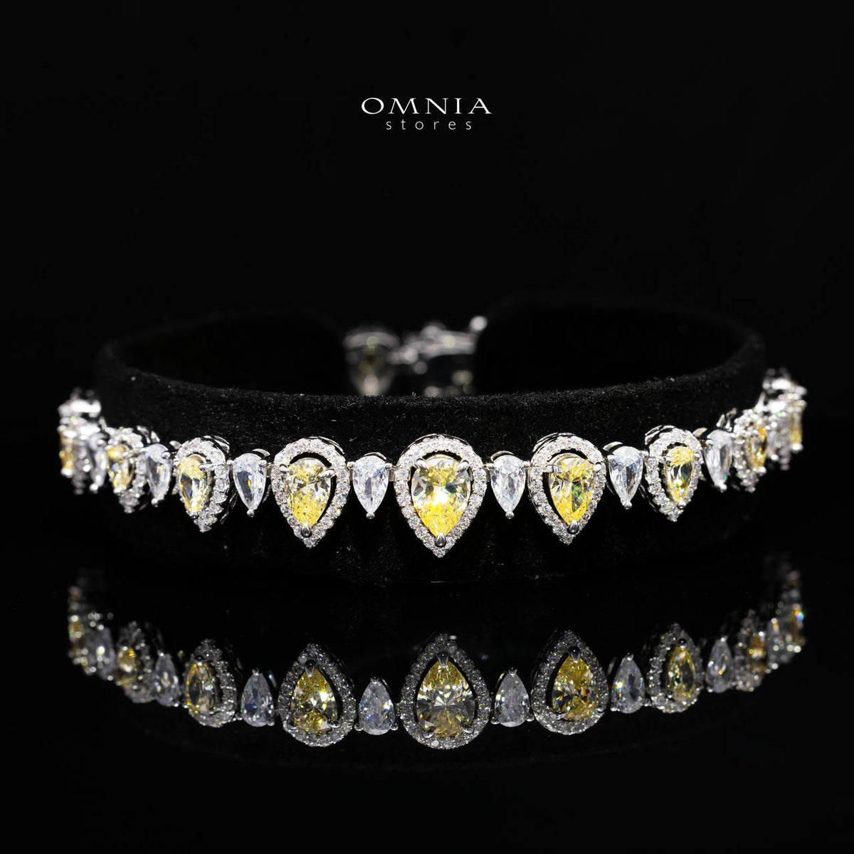 Sundus Yellow Bridal Full Set – Premium Rhodium Plated with High-Quality Zircon Stones