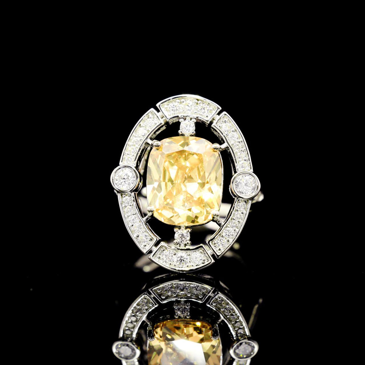 Liah Yellow Luxury Bridal Full Set with High-Quality Zircon Stones Premium Rhodium Plating