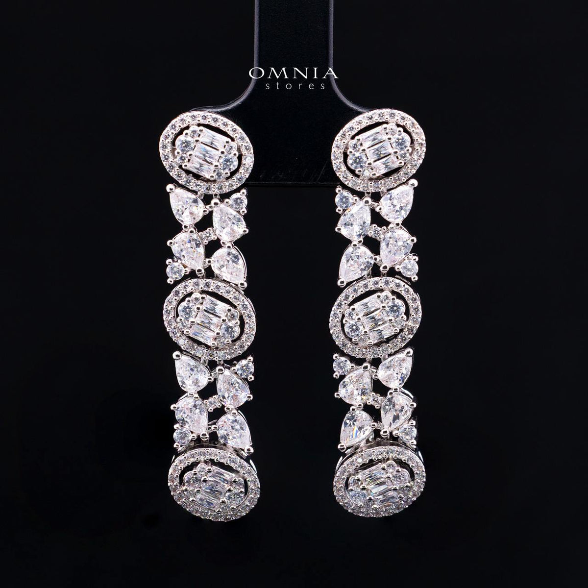 Rahima White Luxury Bridal Full Set with High-Quality Simulated Diamonds and Rhodium Plating