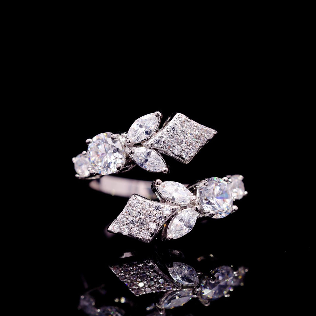 Vionna White Luxury Bridal Full Set with High-Quality Zircon Stones Rhodium-Plated Finish
