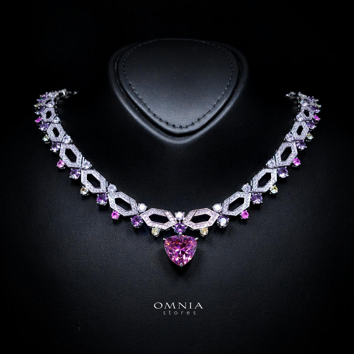 Elissa Multicolor Luxury Bridal Full Set with High-Quality Simulated Diamonds – Rhodium Plated