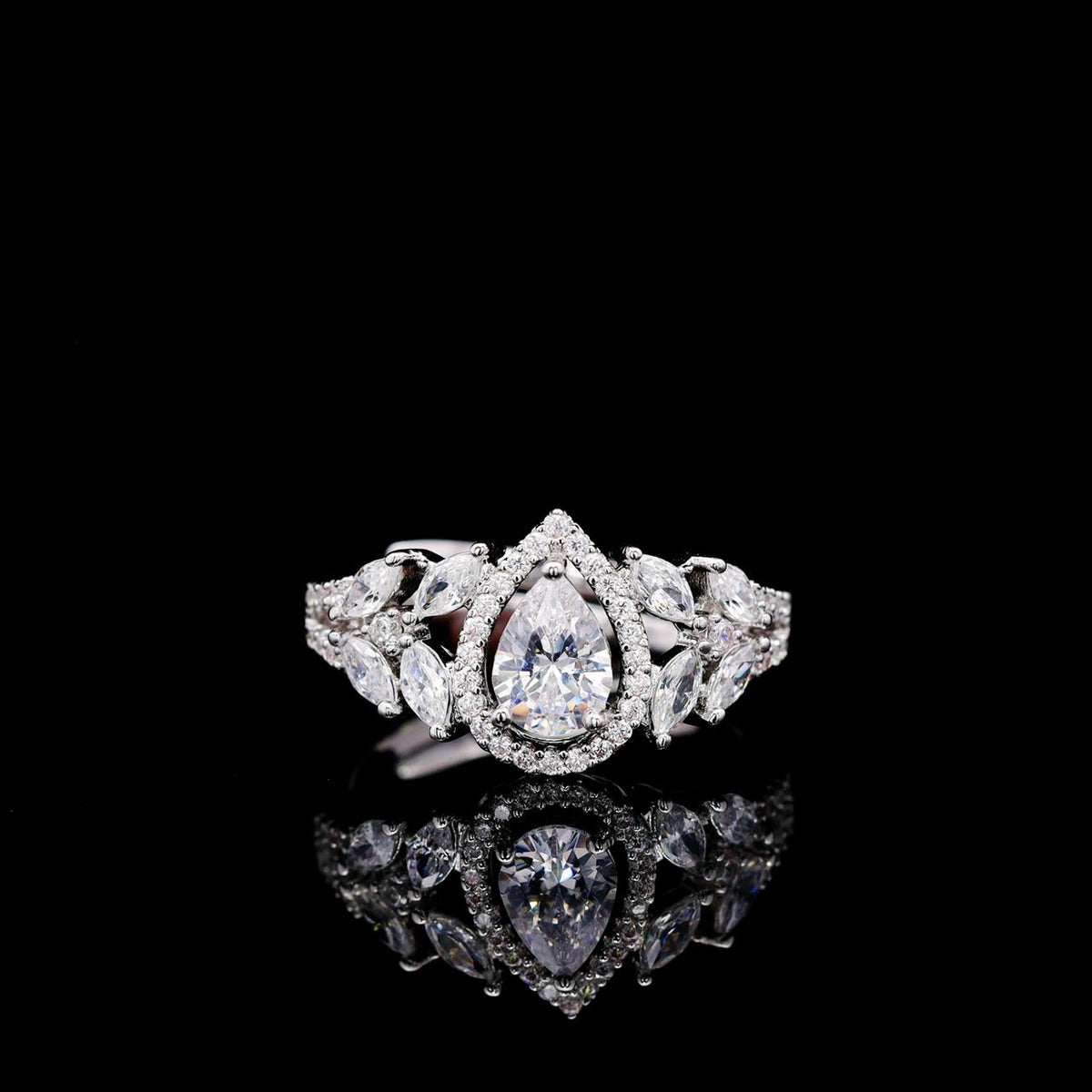 Omnia Ayla White Bridal Full Set with High-Quality Zircon Stones, Premium Rhodium-Plated