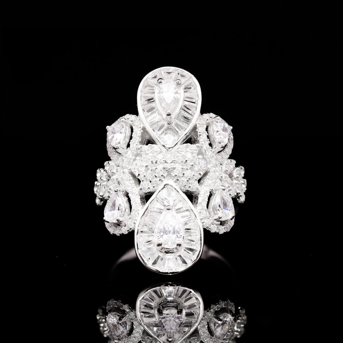 Riana White Luxury Bridal Full Set | 925 Sterling Silver with High-Quality Simulated Diamonds