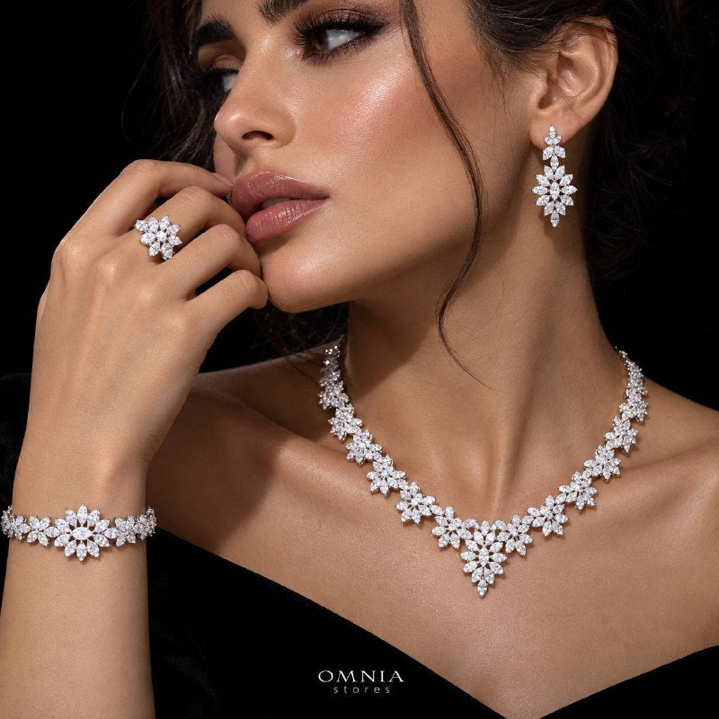 Laynah White Bridal Full Set – Premium Rhodium Plated with High-Quality Zircon Stones