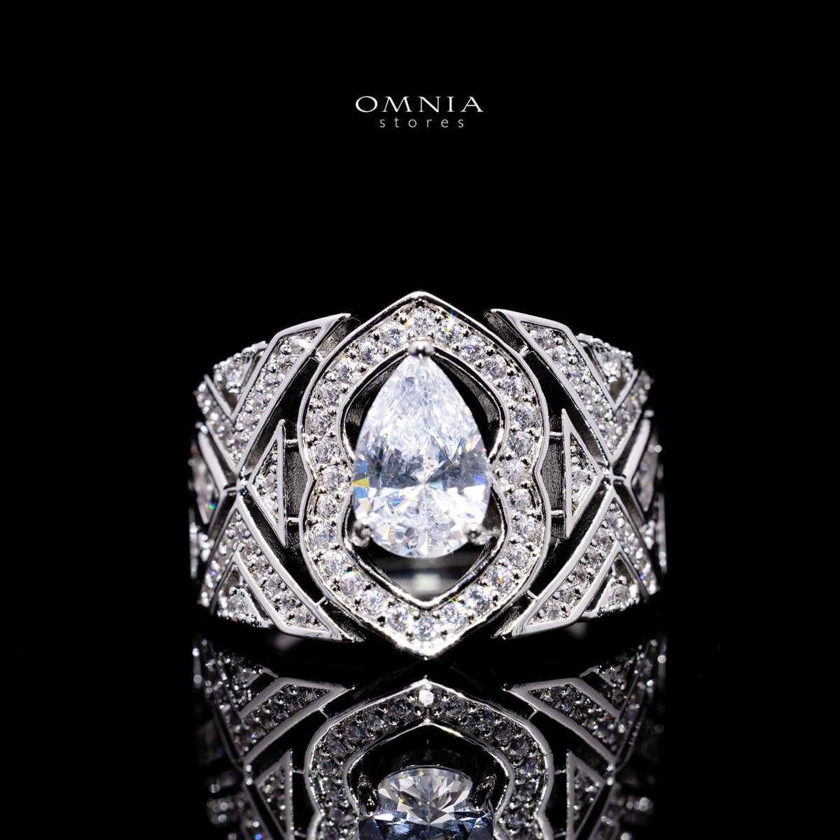 Omnia Daryan White Bridal Ring with High Quality Zircon Stones