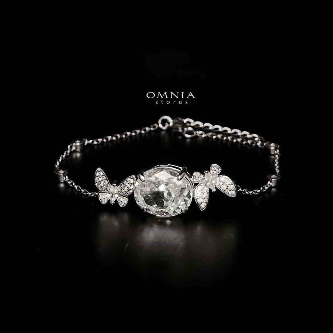 Omnia Maysun Pure White Bracelet in 92.5 Silver with High Quality Simulated Diamonds