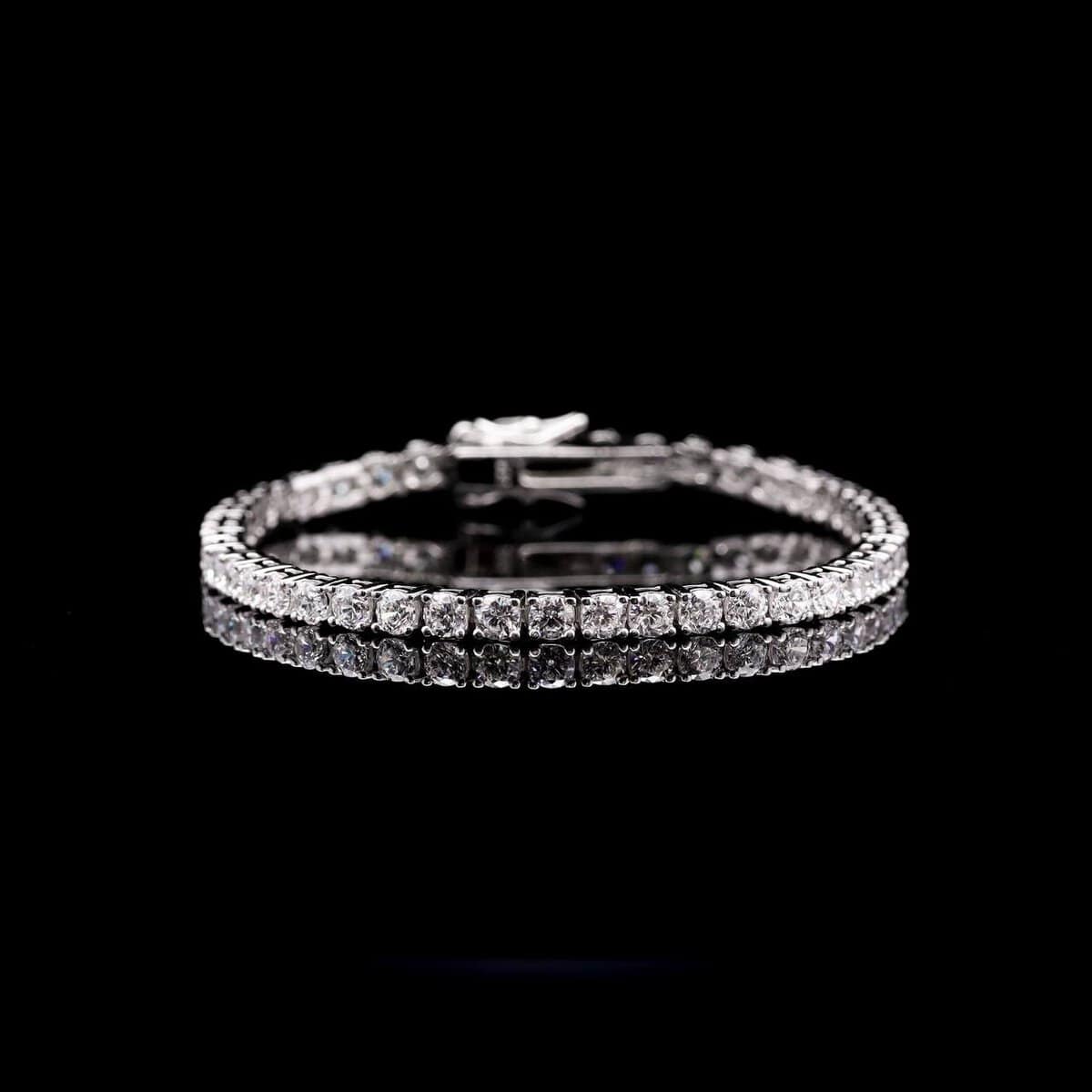 Omnia Tasneem White 3mm Tennis Bracelet in 925 Silver High Quality Simulated diamonds