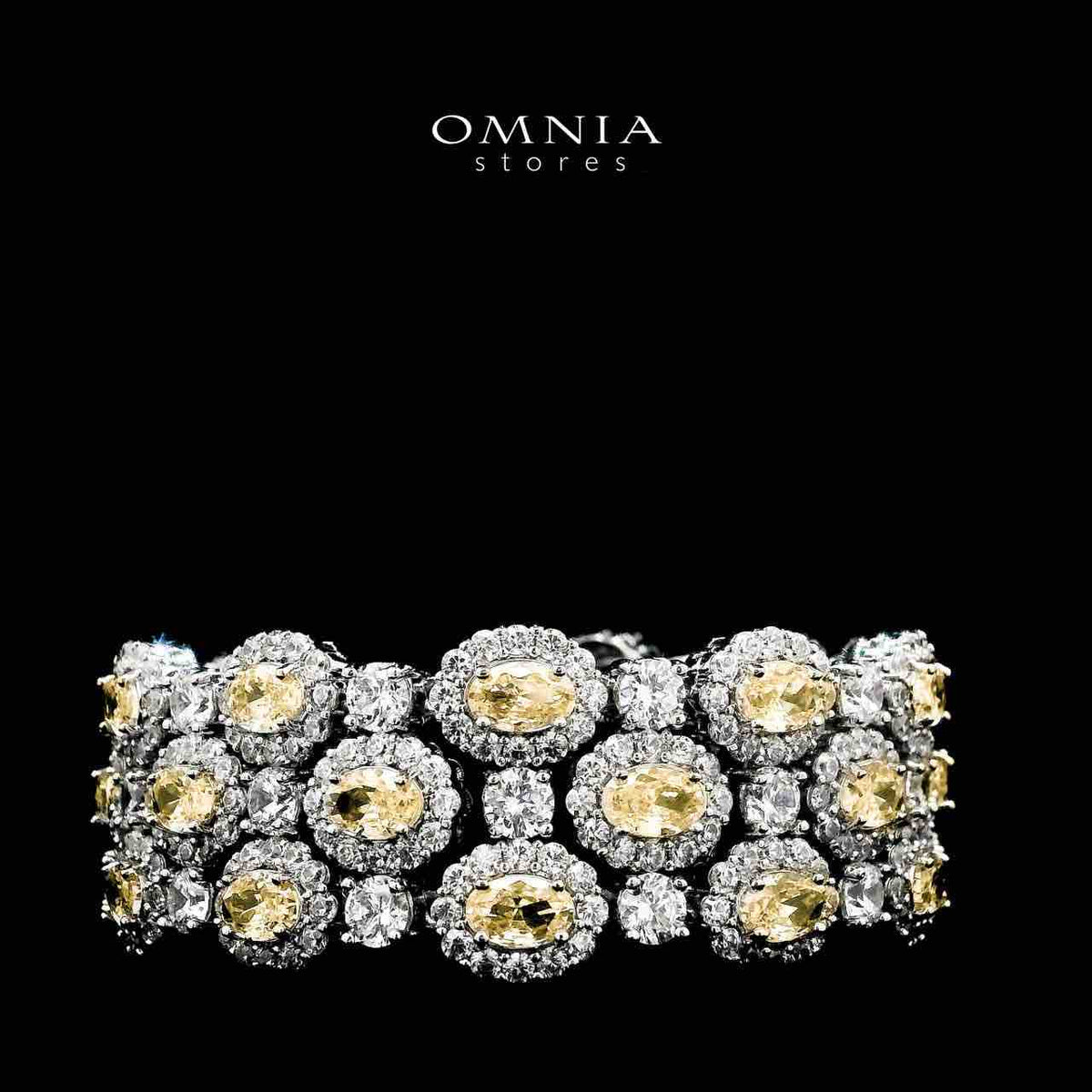 Omnia Viviana Yellow Bracelet Set in High Quality Zircon Stone in Tarnish Resistant Plating - OMNIASTORES UAE