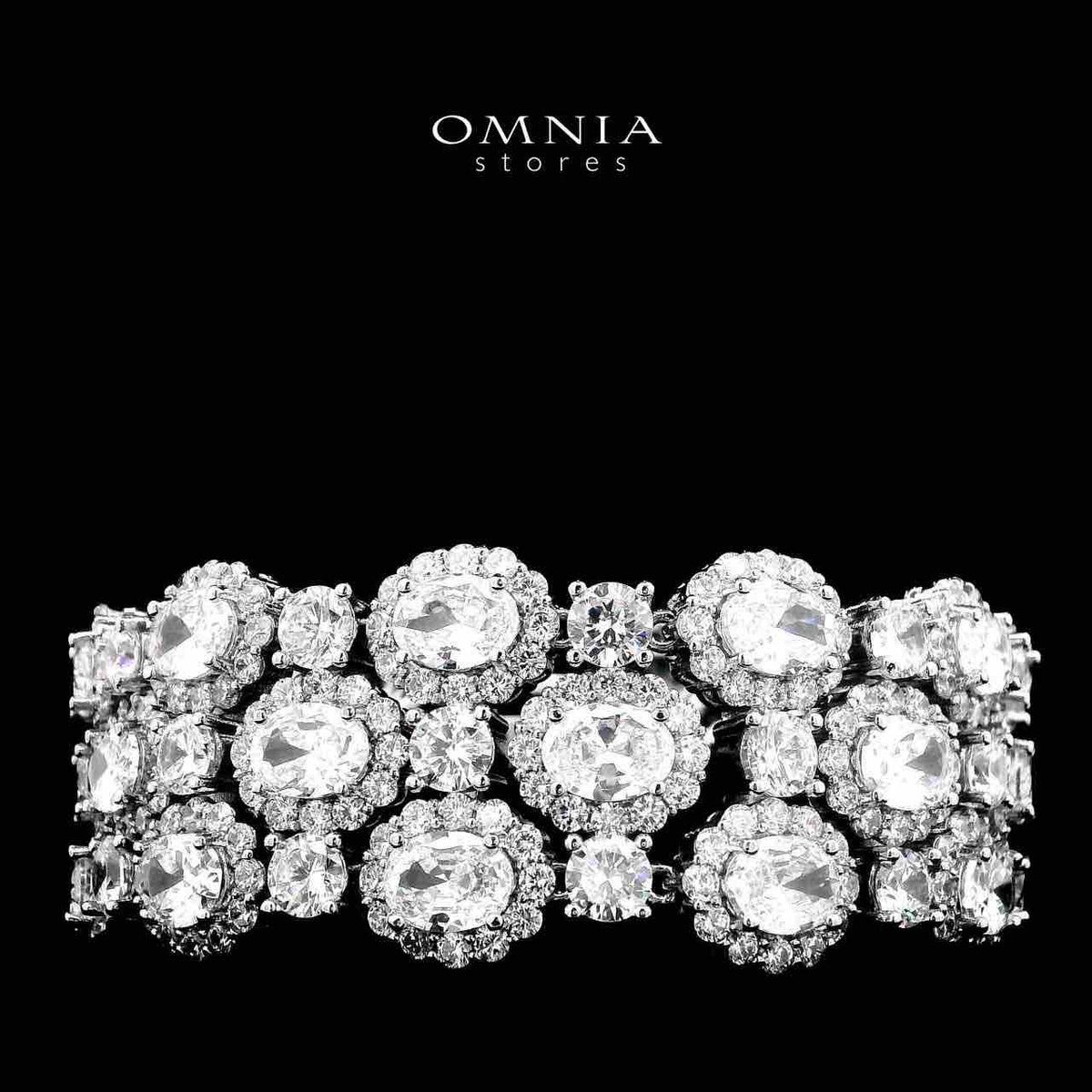 Omnia Fairuz White Bracelet in High Quality Zircon Stone in Tarnish Resistant Plating - OMNIASTORES UAE