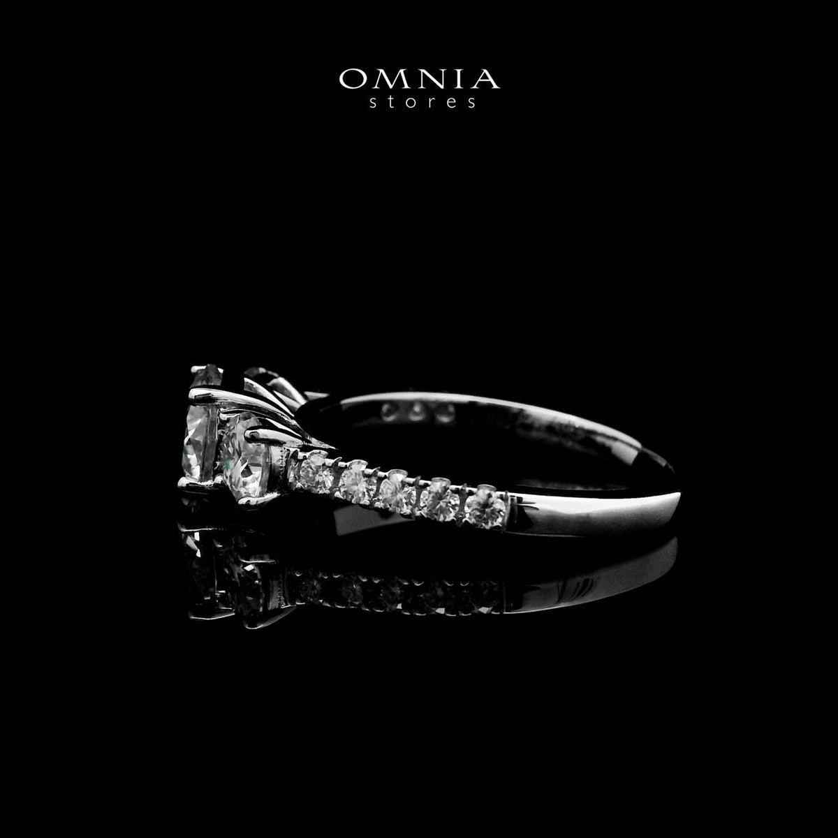 Firdaous White Round Cut Ring GRA Certified in High Quality 925 Silver 6.5mm 1ct - OMNIASTORES UAE