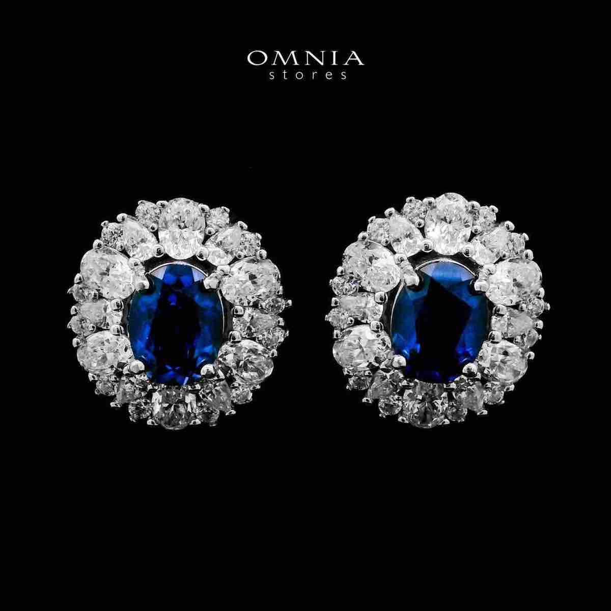 Amilah Lab Grown Sapphire Blue Stones With GRC Certified Earrings in 925 Silver