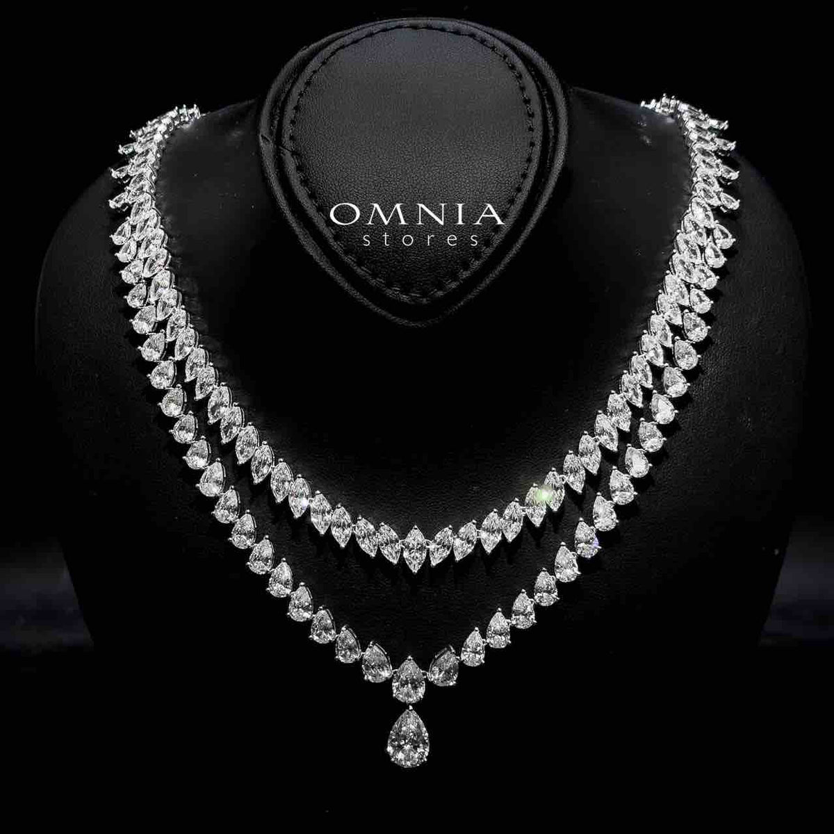 Malika Necklace 925 Silver in High Quality Simulated Diamonds - OMNIASTORES UAE
