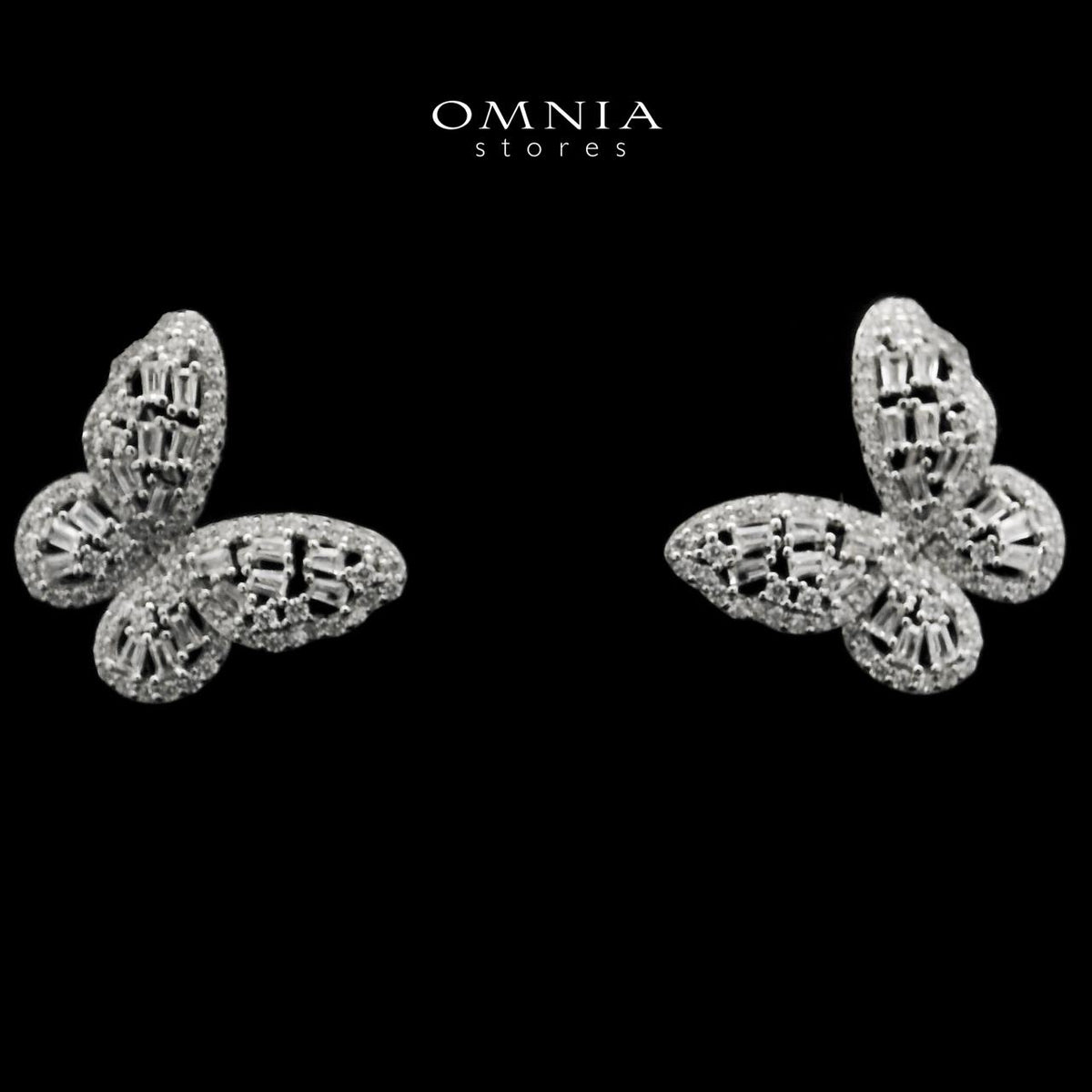 Shereen Butterfly Clip Earrings In 925 Silver High Quality Simulated Diamonds - OMNIASTORES UAE