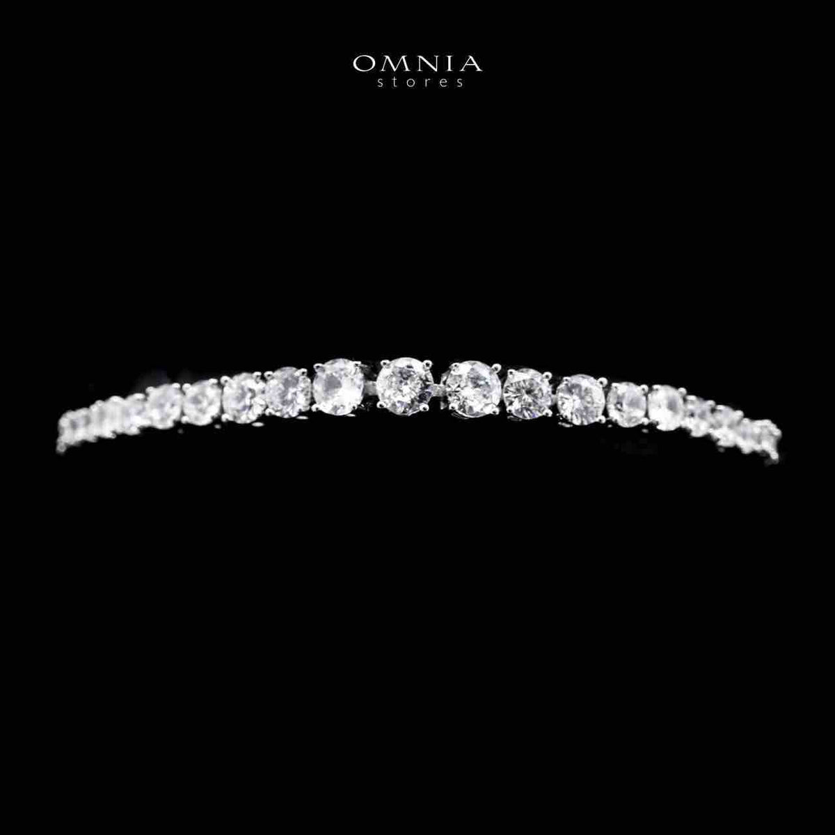 Omnia Huda White Luxury Bridal Full Set in High Quality Zircon Stone in Rhodium Plated