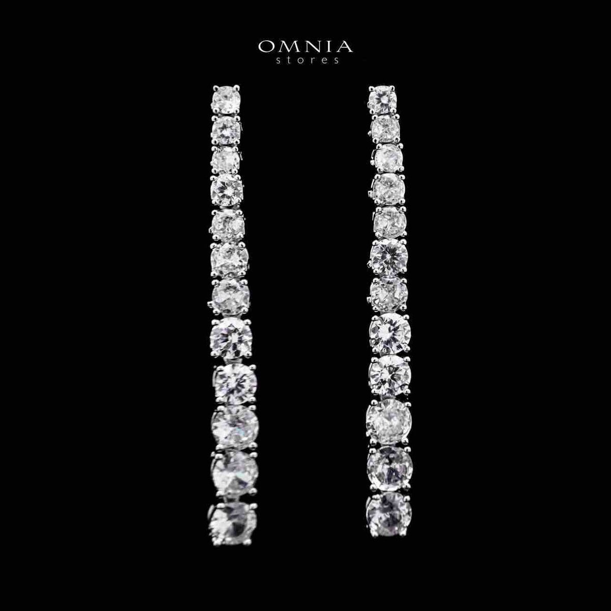 Omnia Huda White Luxury Bridal Full Set in High Quality Zircon Stone in Rhodium Plated