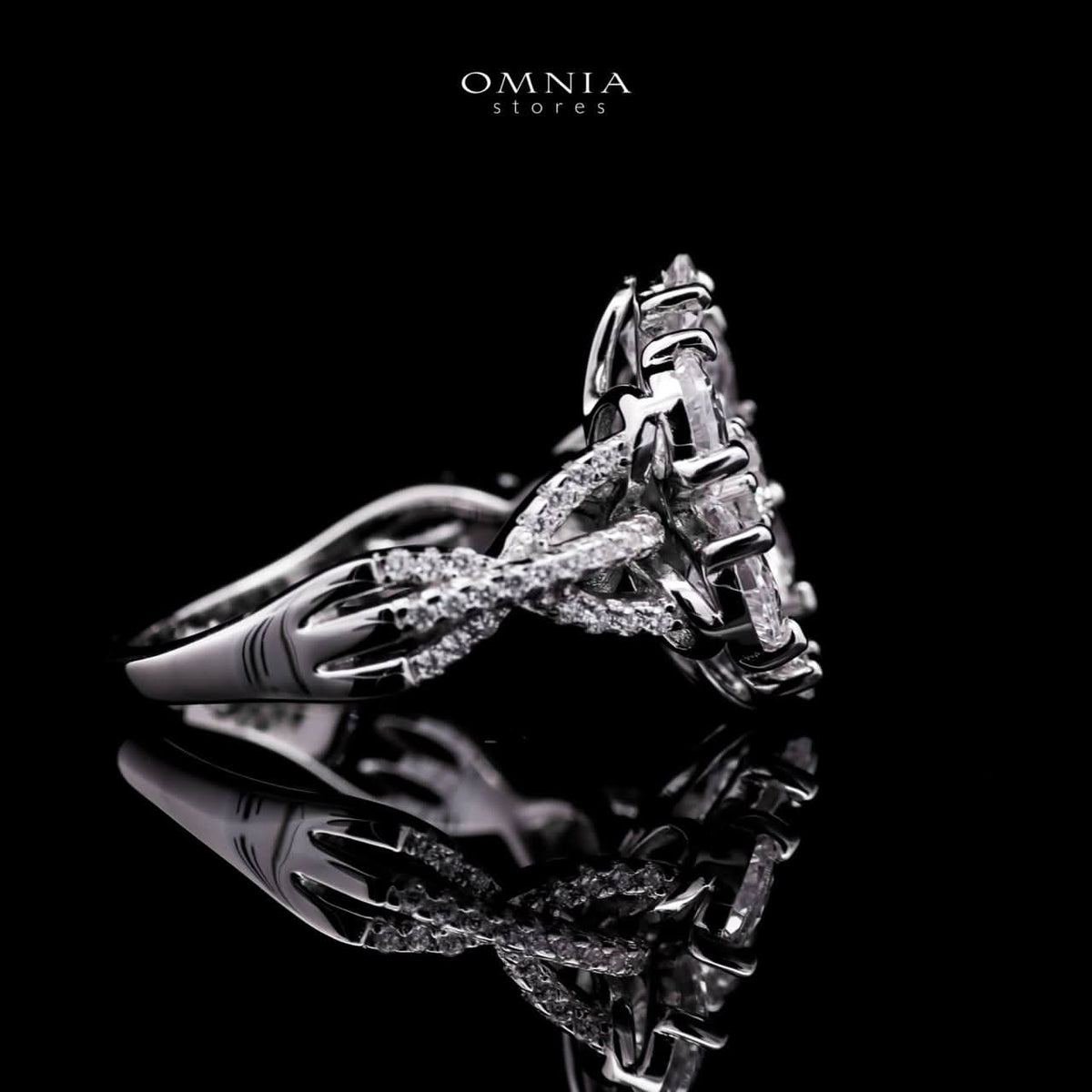 Omnia Chafia white 0.75 Carat Ring 92.5 Silver High Quality Simulated diamonds - OMNIASTORES UAE