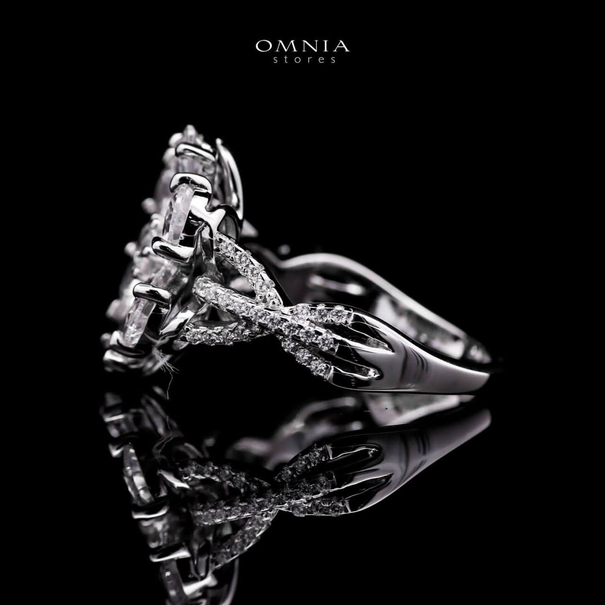 Omnia Chafia white 0.75 Carat Ring 92.5 Silver High Quality Simulated diamonds - OMNIASTORES UAE