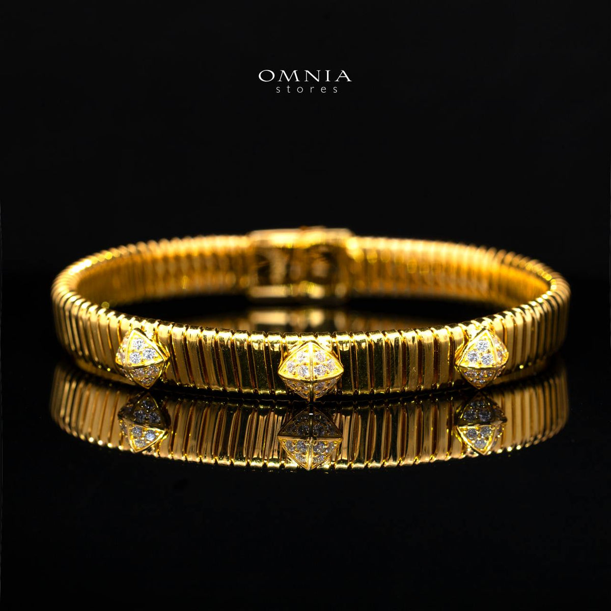 Calyssia Gold-Plated Bracelet with High-Quality Premium Simulated Diamonds in 925 Sterling Silver