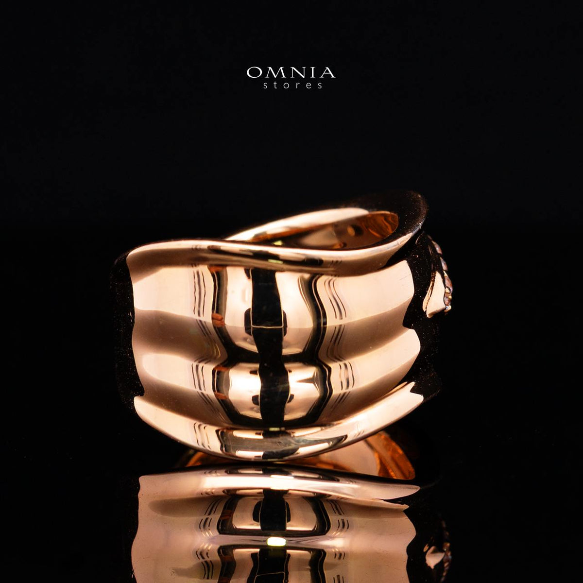 Kaelora Rose Gold Ring with High-Quality Premium Simulated Diamonds in 925 Sterling Silver