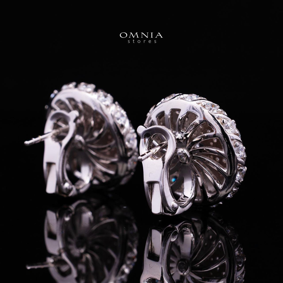 Serenya White Clip-On Earring with Premium Simulated Diamonds in 925 Sterling Silver