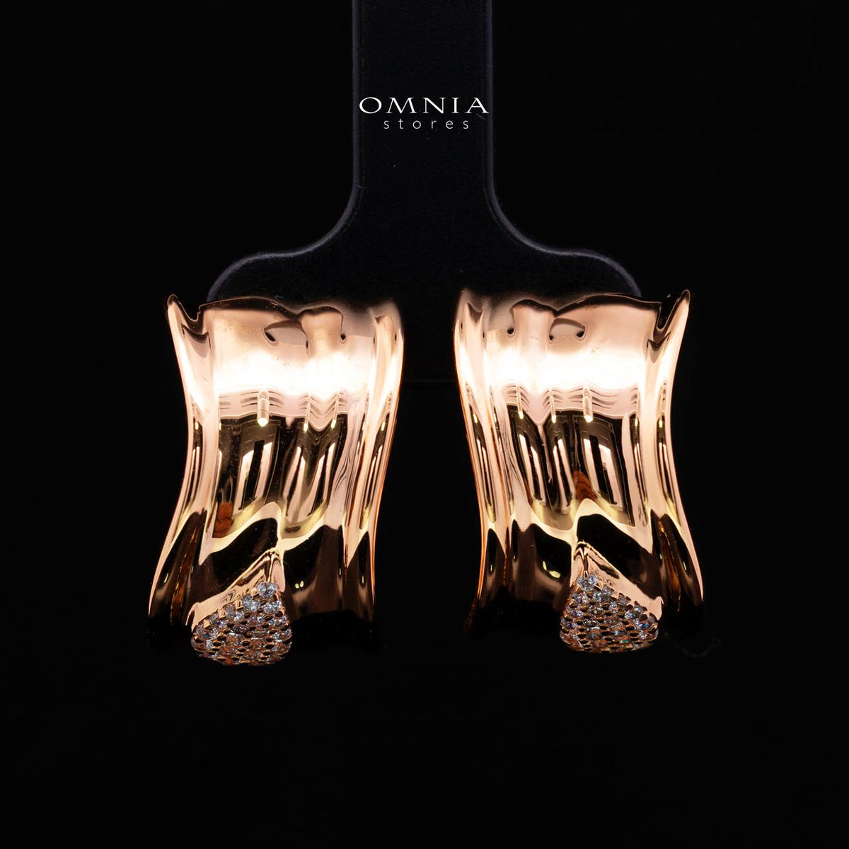 Kaelora Rose Gold Earrings with High-Quality Premium Simulated Diamonds in 925 Sterling Silver