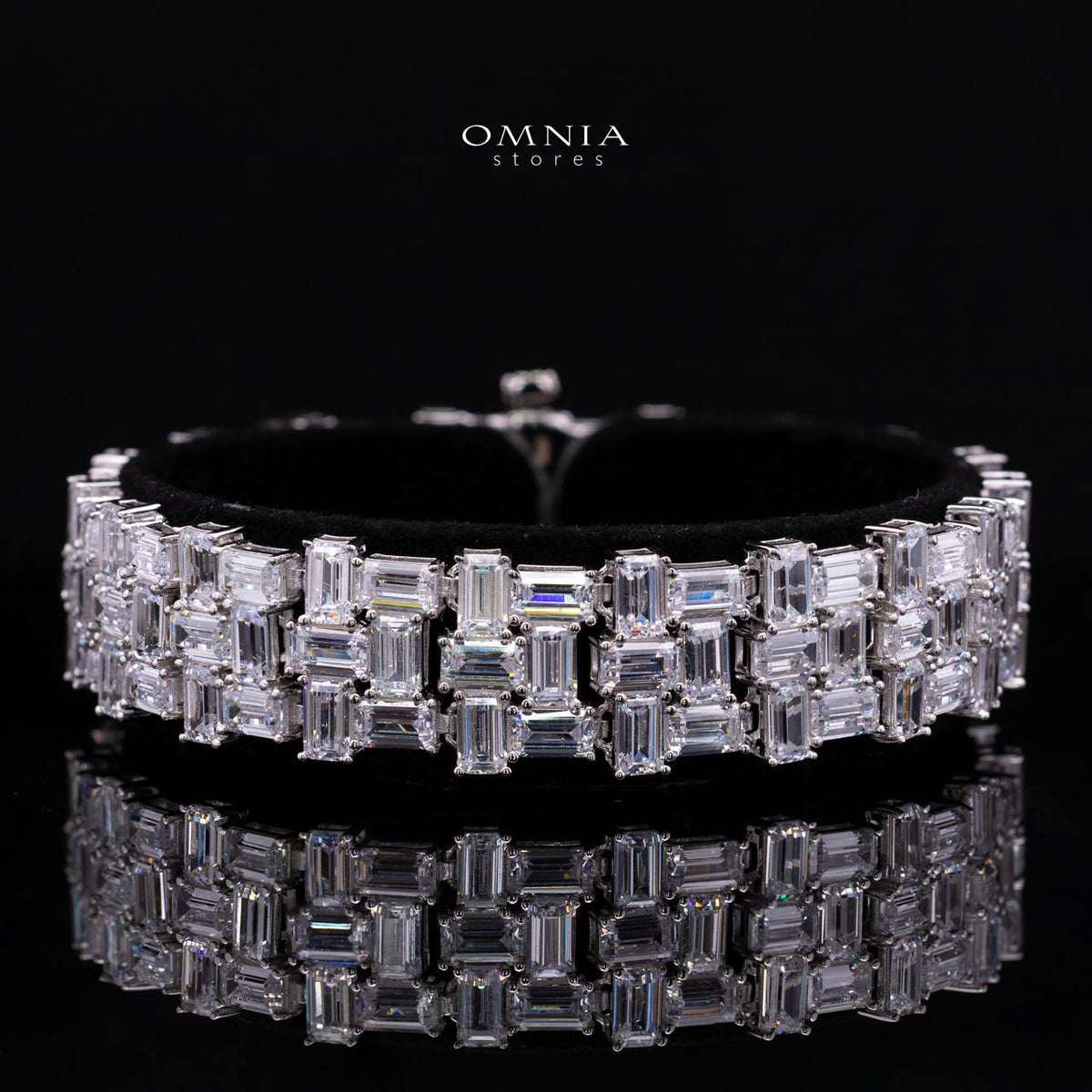 Ameliora Emerald Cut Bracelet with Premium Simulated Diamonds and Certificate in 925 Sterling Silver