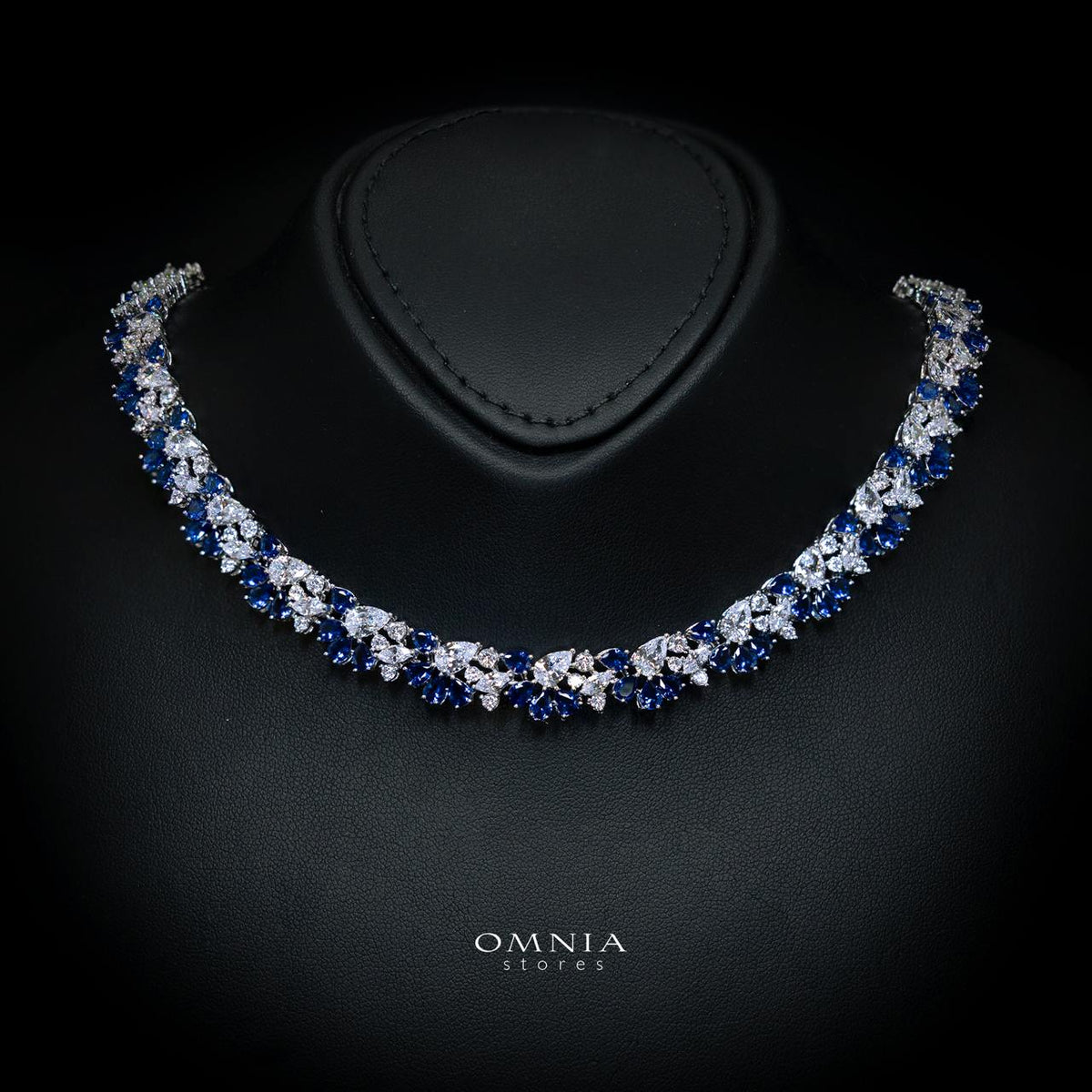 Safira Blue Luxury Bridal Full Jewelry Set with High-Quality Premium Simulated Diamonds