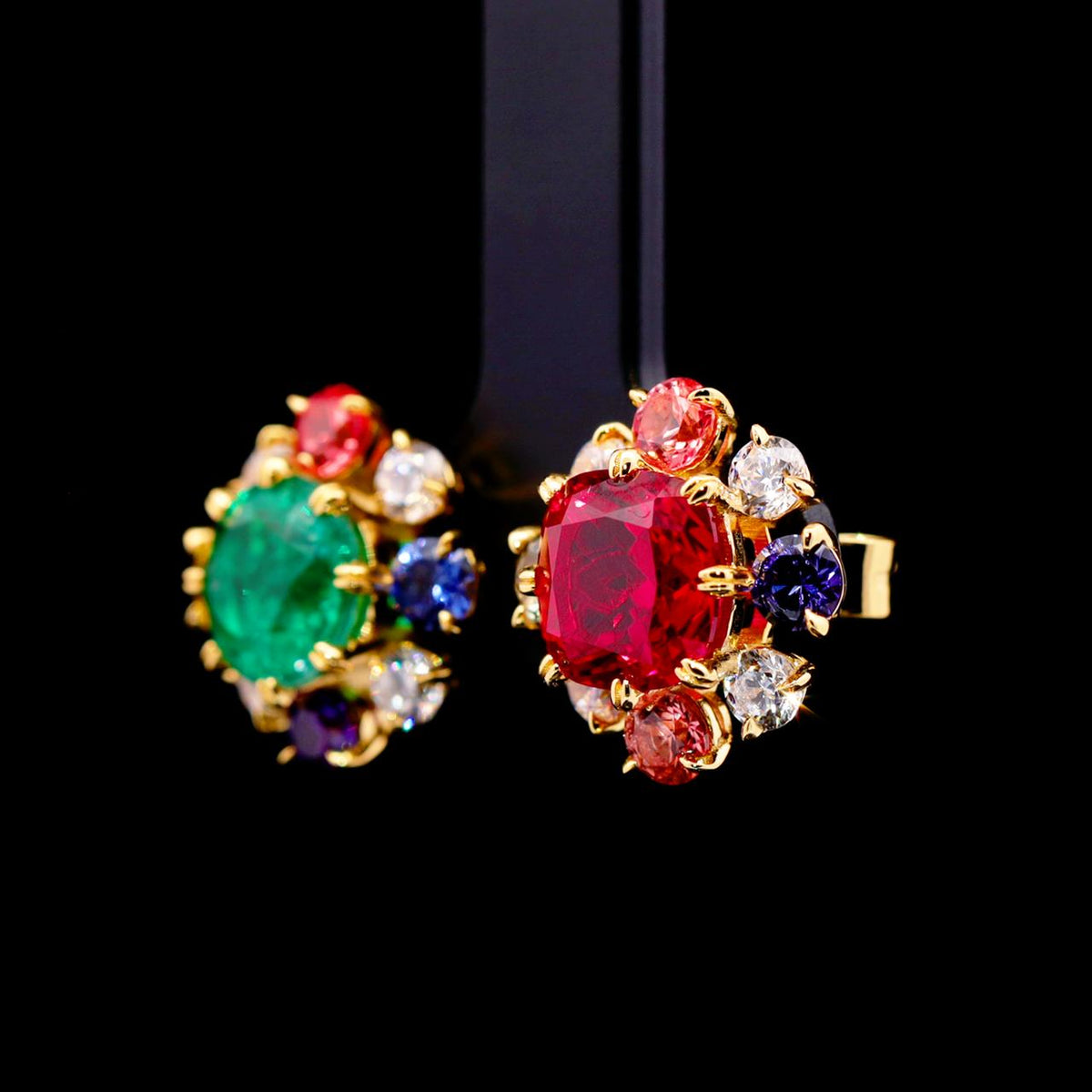 Sawsan Multicolor Earrings with Certificate | High-Quality Simulated Diamonds in 925 Sterling Silver