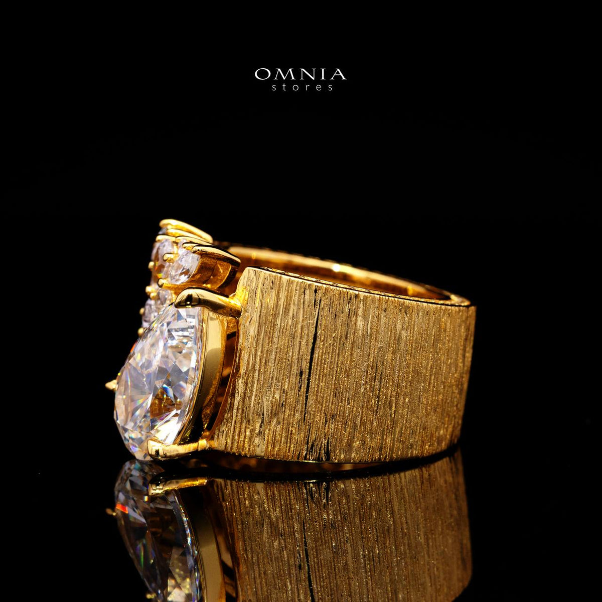 Emmie Gold Ring with Certificate | Lab-Crafted High-Quality Simulated Diamond in 925 Sterling Silver
