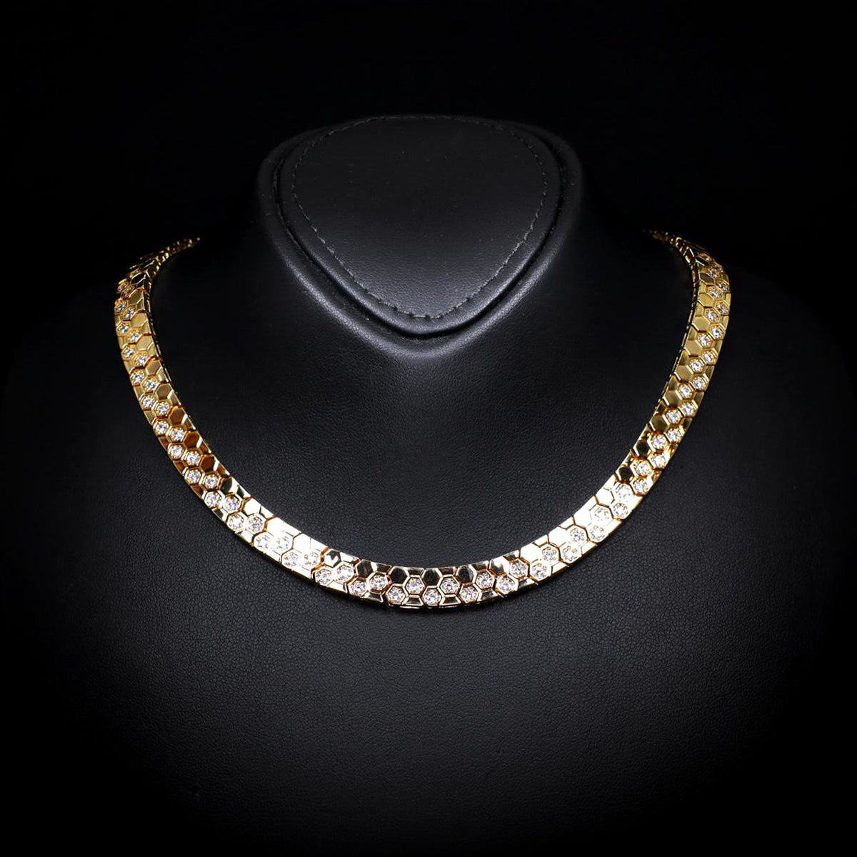 Rana Gold Luxury Bridal Full Set High-Quality Zircon Stones with Rhodium-Plated Finish