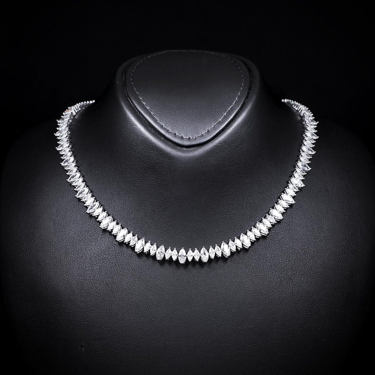 Halma White Luxury Bridal Full Set with High-Quality Zircon Stones Rhodium Plated