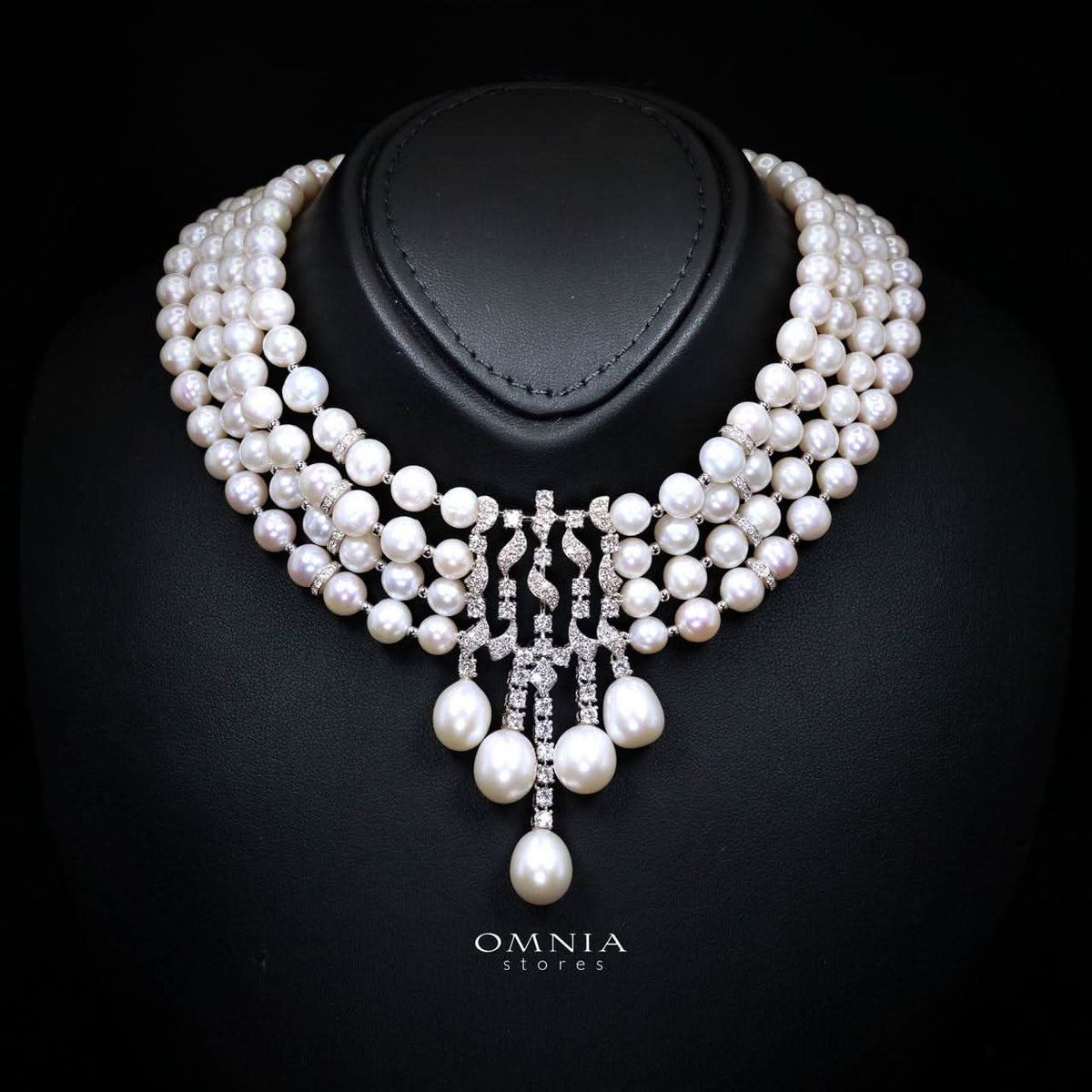Omnia Behati Fresh Real Water Pearl Set In 925 Silver High Quality Simulated diamonds