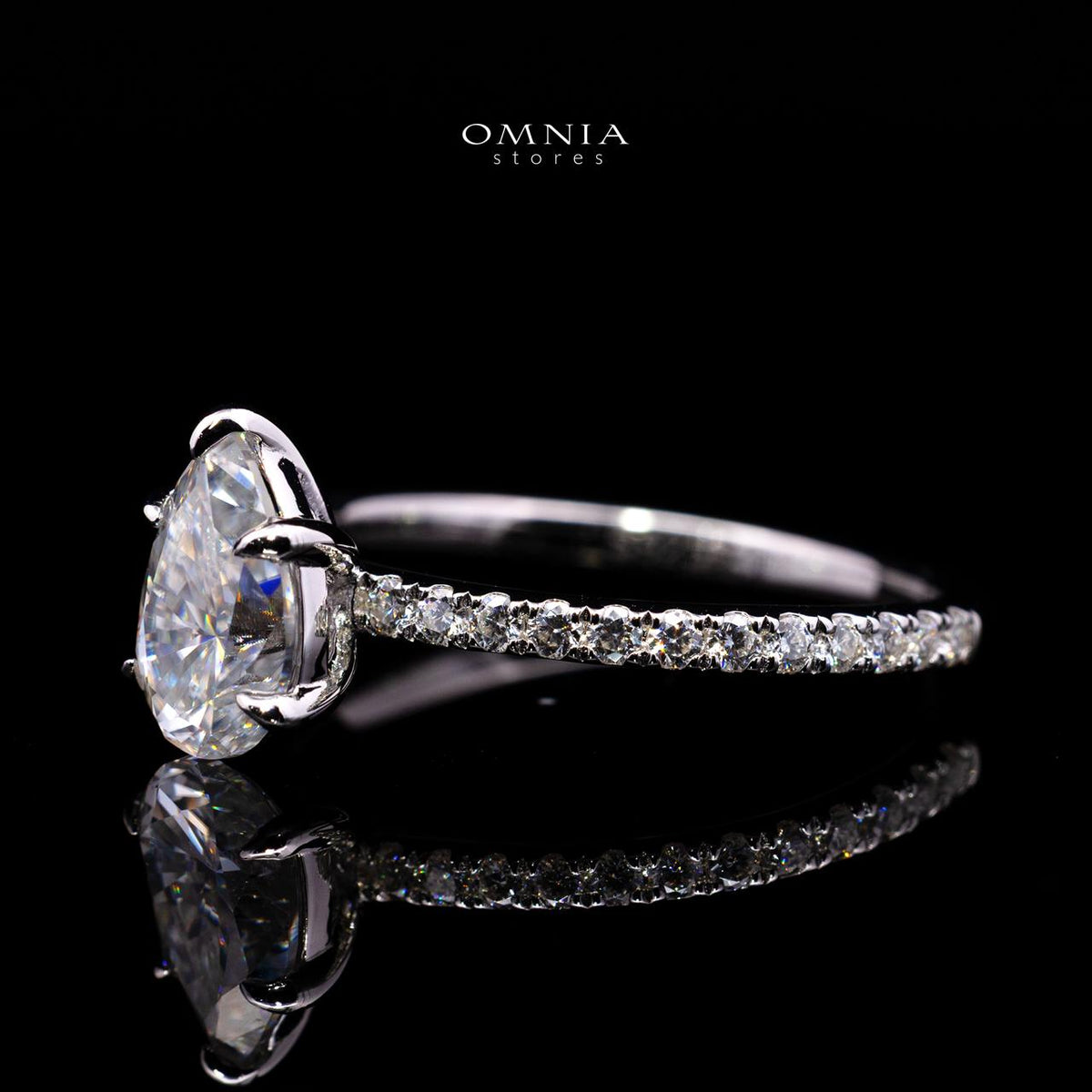 Tilda Pear-Cut Moissanite Ring 6x9mm (1.5CT) with Certificate in 925 Sterling Silver