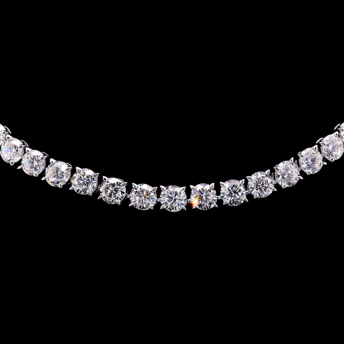 Christa Premium Rhodium-Plated Alloy Necklace with High-Quality Simulated Diamonds