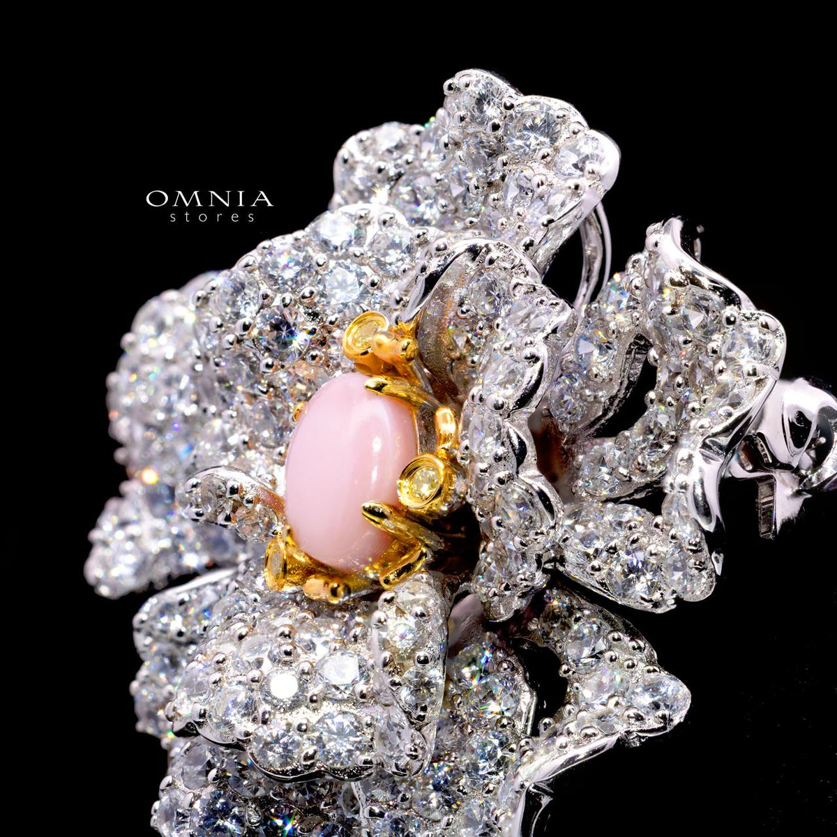 Mayana Brooch with High-Quality Premium Simulated Diamonds in 925 Sterling Silver