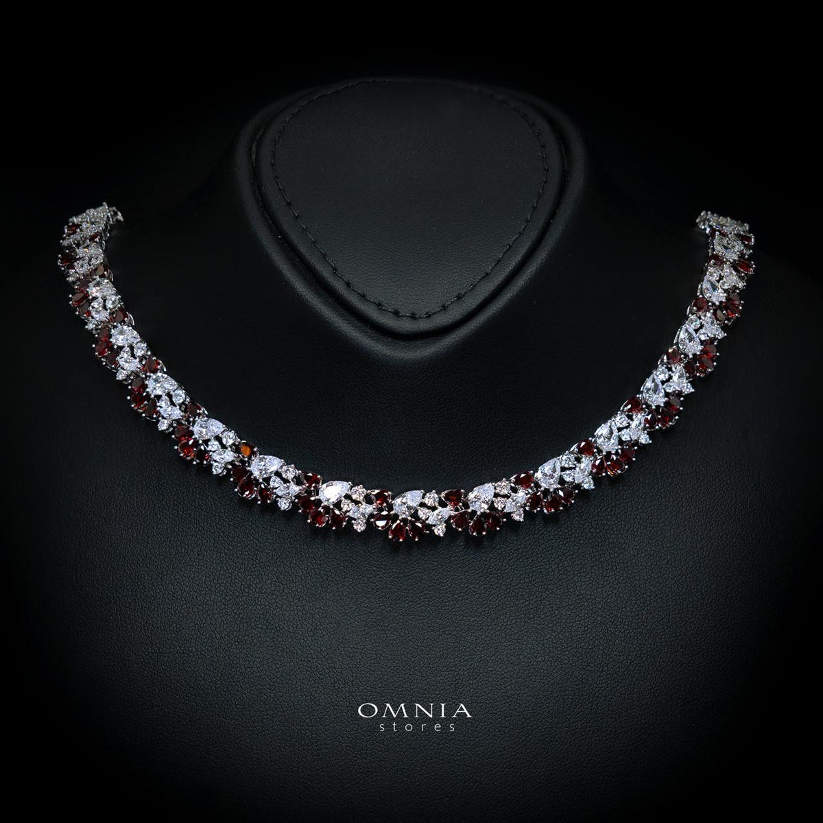 Safira Red Luxury Bridal Full Jewelry Set with High-Quality Premium Simulated Diamonds