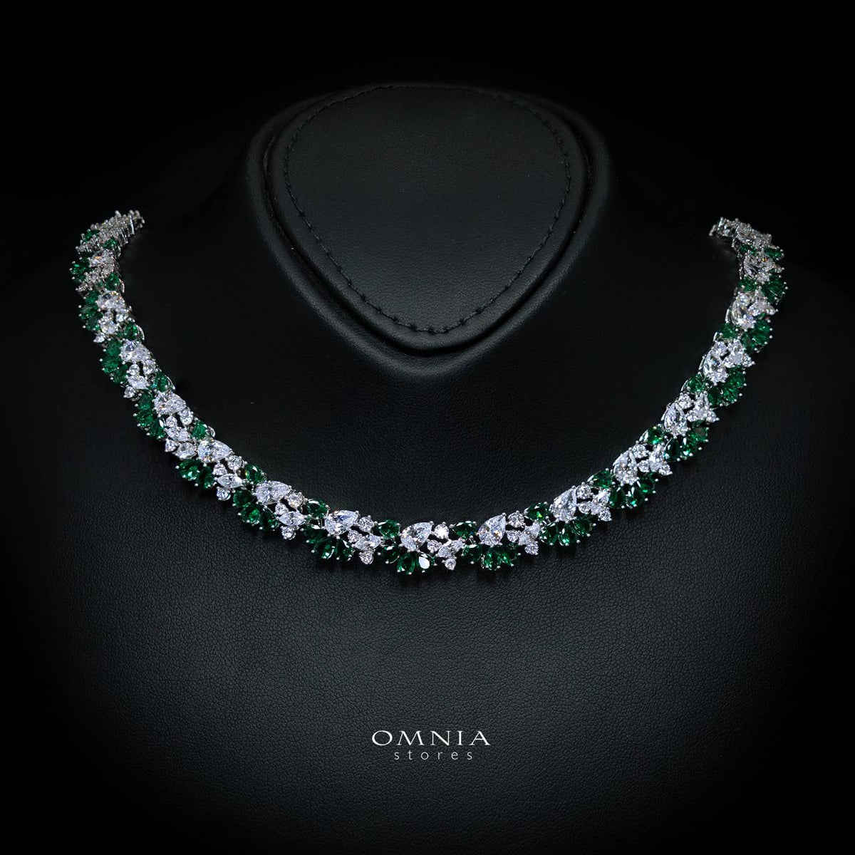 Safira Green Luxury Bridal Full Jewelry Set with High-Quality Premium Simulated Diamonds