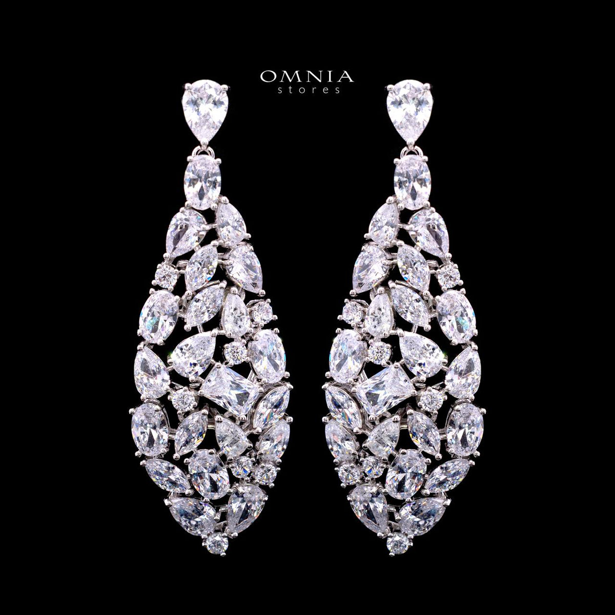 Maya White Luxury Bridal Full Set with High-Quality Simulated Diamonds – Rhodium Plated