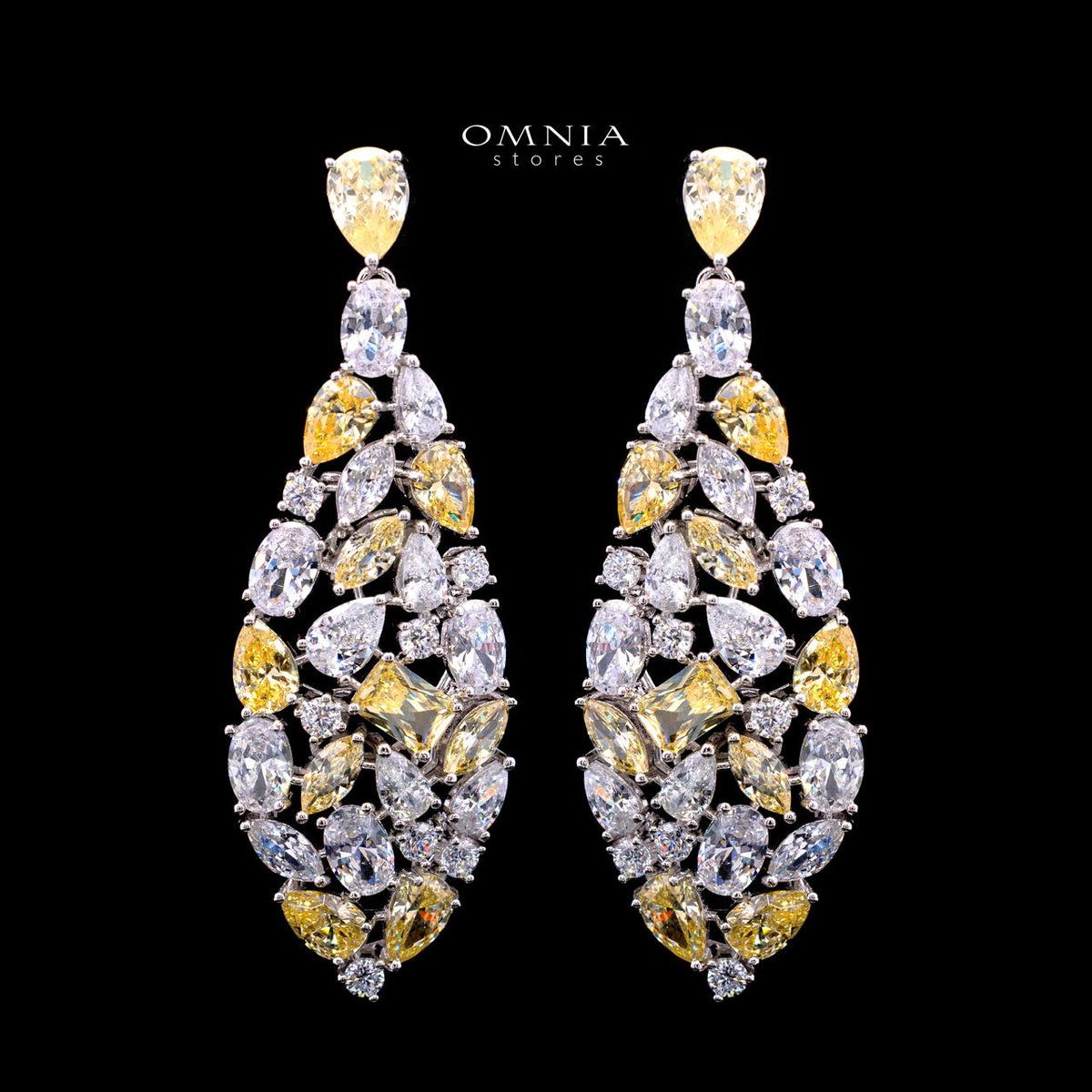 Maya Yellow Luxury Bridal Full Set with High-Quality Simulated Diamonds – Rhodium Plated
