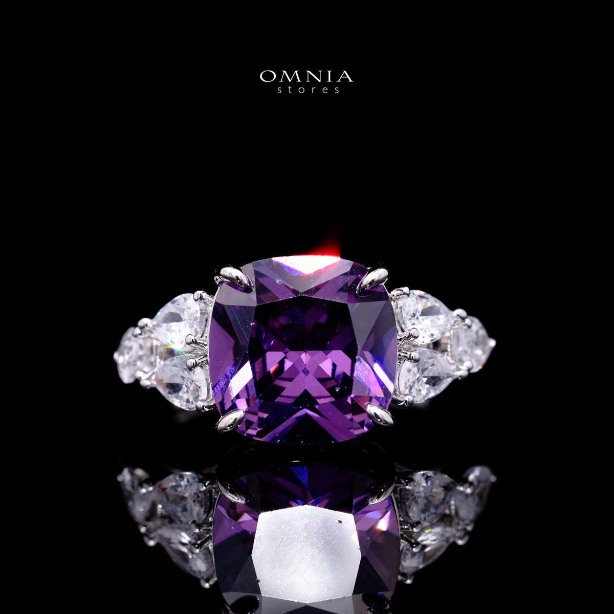 Nazaha Purple Luxury Bridal Full Set with High-Quality Simulated Diamonds – Rhodium Plated