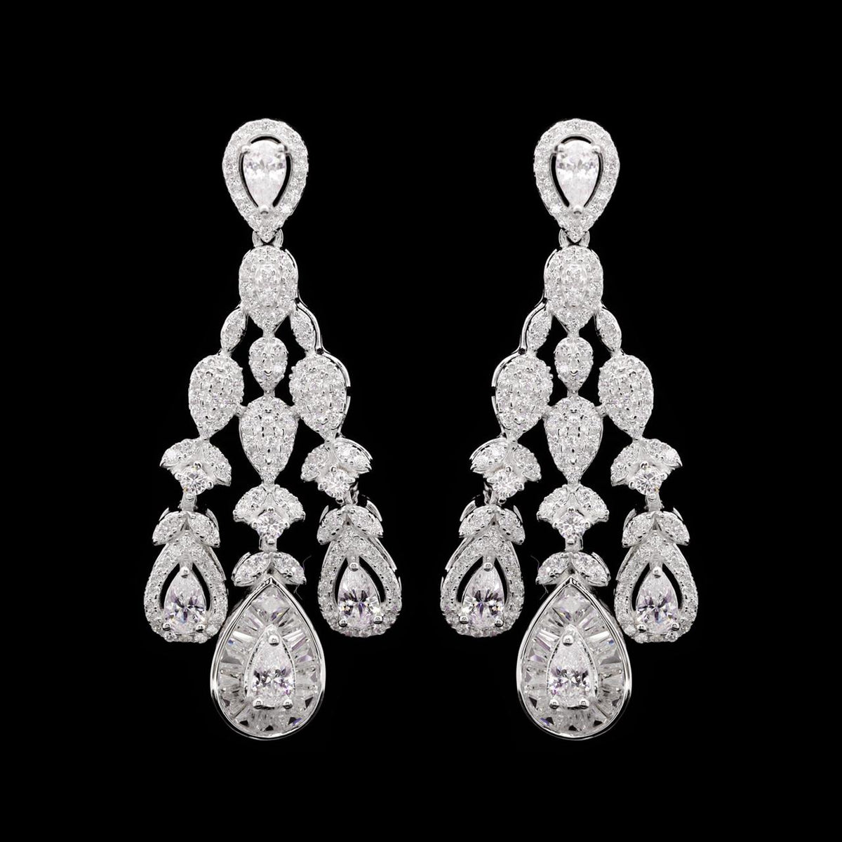 Riana White Luxury Bridal Full Set | 925 Sterling Silver with High-Quality Simulated Diamonds