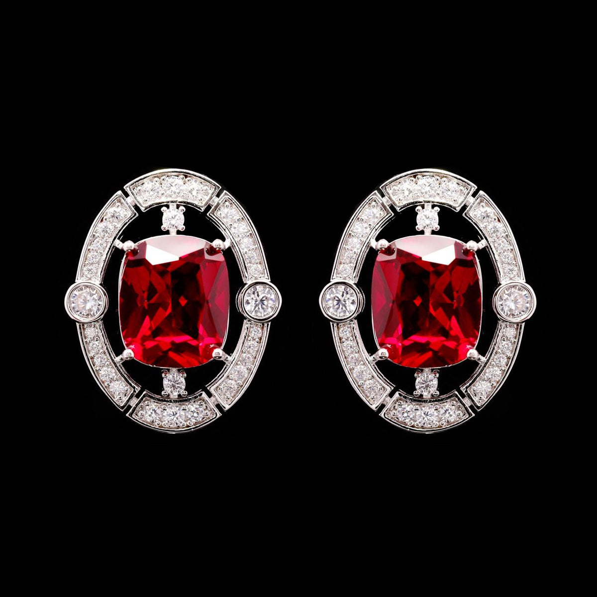 Liah Red Luxury Bridal Full Set with High-Quality Zircon Stones Premium Rhodium Plating