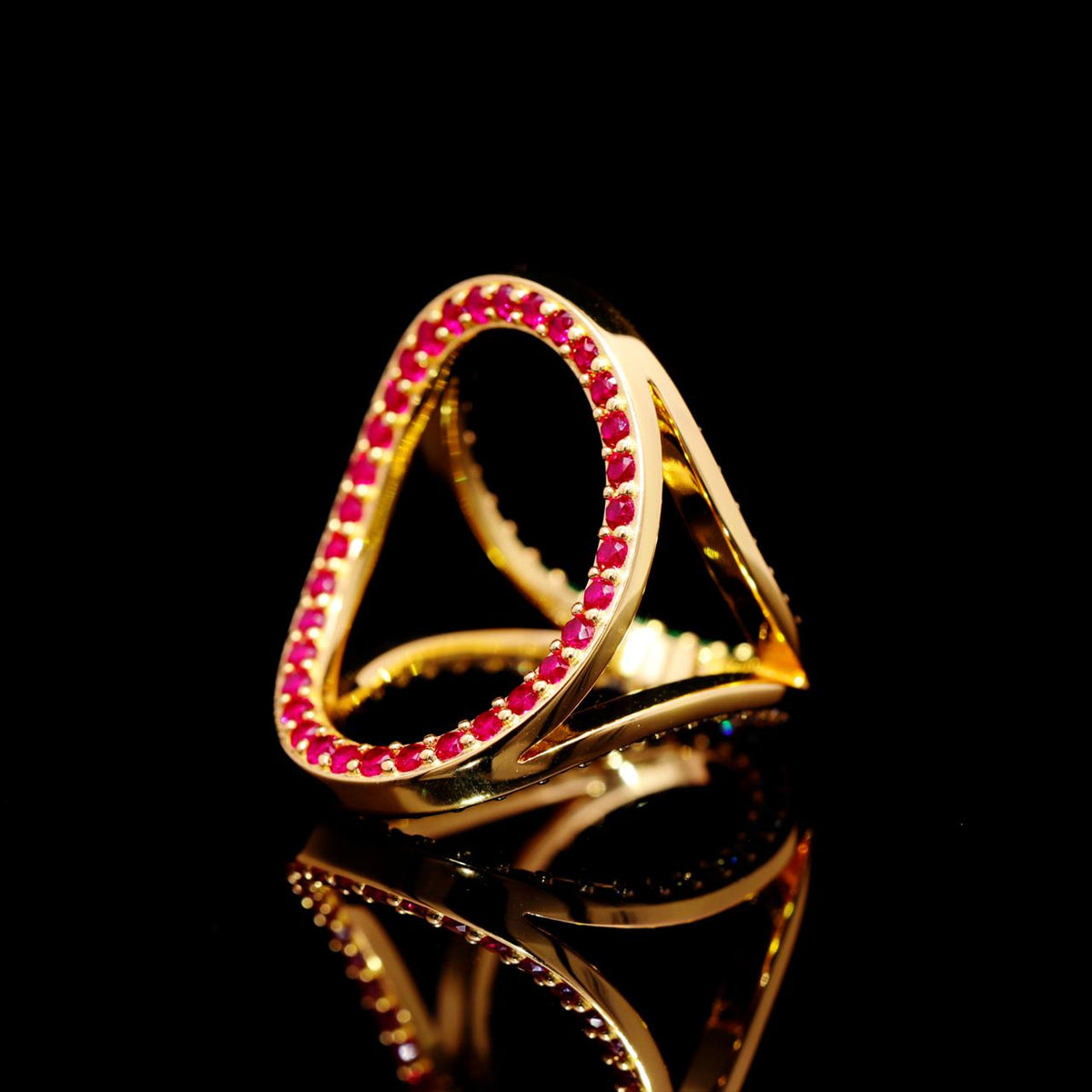 Makarim Multicolor Ring with Certificate | High-Quality Simulated Diamonds in 925 Sterling Silver, Gold Plated