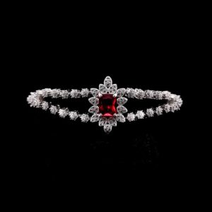 Omnia Blair Red Bridal Full Set High Quality Simulated Diamonds