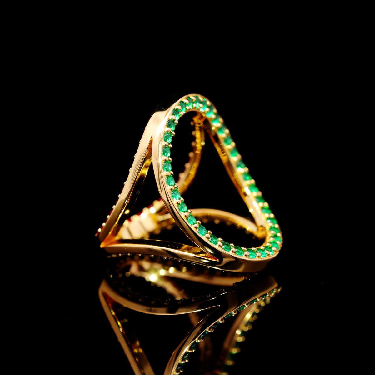 Makarim Multicolor Ring with Certificate | High-Quality Simulated Diamonds in 925 Sterling Silver, Gold Plated