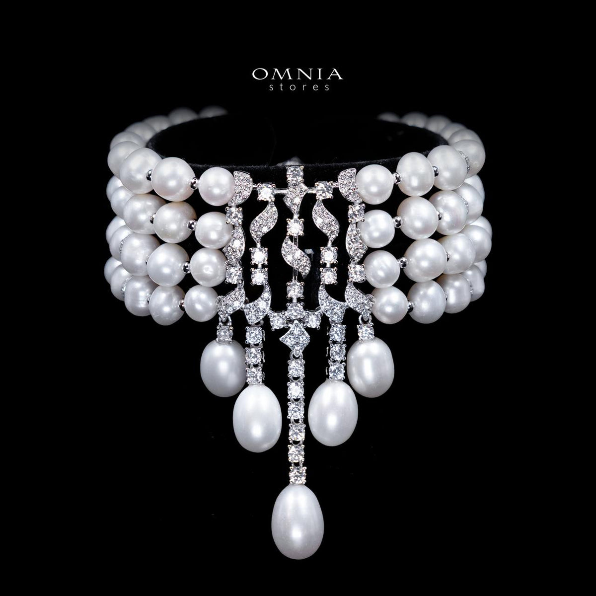 Omnia Behati Fresh Real Water Pearl Set In 925 Silver High Quality Simulated diamonds
